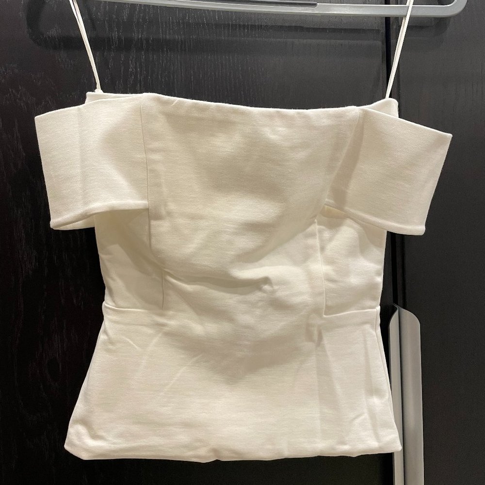 White Michelle Mason Off Shoulder Peplin Top - P